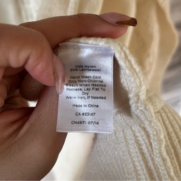 Talbots Women’s Lambswool Blend Kimono Duster Cream Cable Knit Cardigan Sweater - Picture 6 of 10